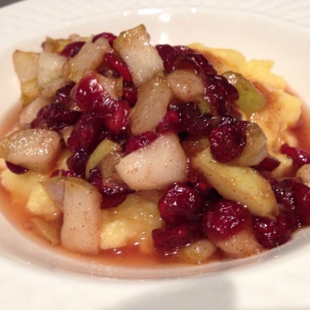 Polenta with Pears and Cranberries: Forks Over Knives Cookbook Project